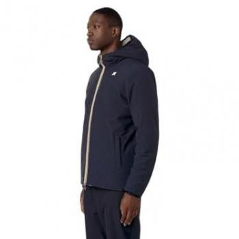 K-WAY Men's Reversible Hooded Jacket - Blue - Size XXL