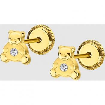 Pendientes Osito Time Road LG00180 Oro 9K, Infantil