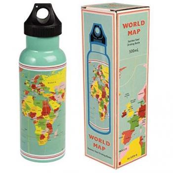 Rex London World Map Stainless Steel Children's Water Bottle