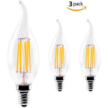 HYF C35 6W LED E14 Bombilla Blanco Cálido Regulable la Forma de Llama Vela de Vendimia Edison LED la Lámpara Ligera Bombillas para la Base E14 Substituye el Incandescente 60W -