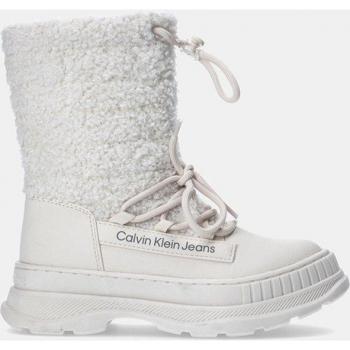 Calvin Klein - Botas de niña tipo apreski con borreguito y cierre de cremallera