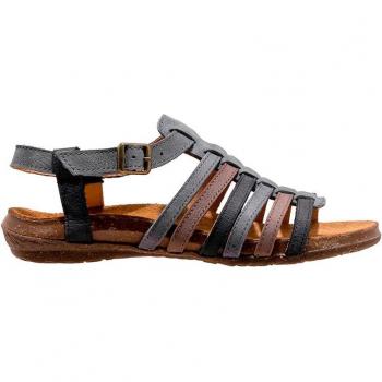 Sandalias de Piel N5056 Wakataua azul - Sandalias planas de mujer en piel multicolor con diseño exclusivo El Naturalista