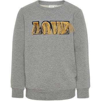 NAME IT Sudadera NIÑA RAMETTE - 146-152, Grey Melange