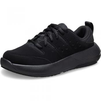 Crocs Women's On The Clock Slip-Resistant Black Work Sneakers