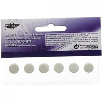 Faibo 60-10-01 - Bolsa de 6 imanes redondos 10 mm, blanco