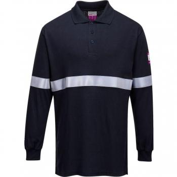 Camisa Polo de Manga Larga para Hombre Modaflame Antiestática y Resistente al Fuego Color Marino 4XL