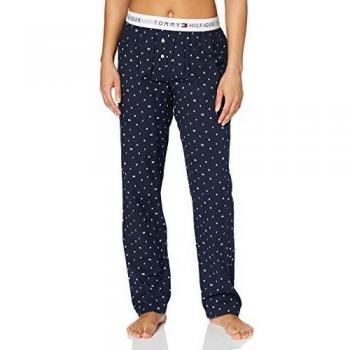 Tommy Hilfiger Woven Pant TH Print Capa de Base, Navy Blazer, Medium Mujer