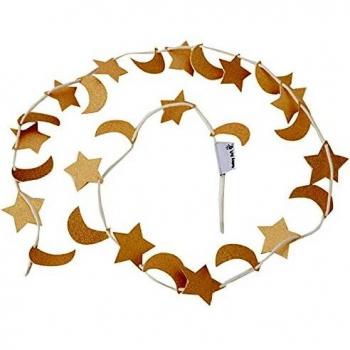 Baby Art® Guirnalda brillante para dormitorio, decoración de dormitorio recién nacido, banderas festoon, color dorado