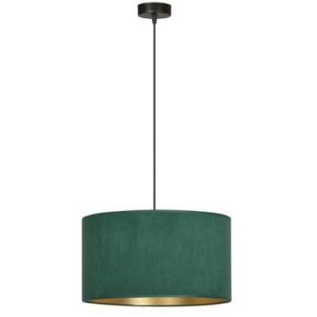 Lámpara de Suspensión Hilde, Acero con Recubrimiento de Polvo y Tejido, Color Negro y Verde, 35x100x35 cm