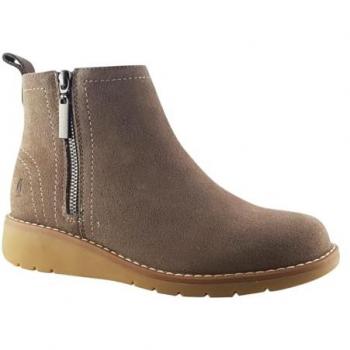 Hush Puppies Libby Women's Memory Foam Suede Boots - Brown/Taupe - Size UK 8