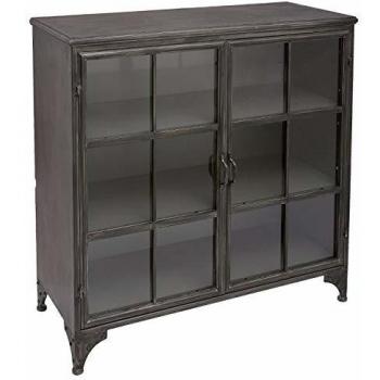 Credenza de metal gris con 2 puertas - 102x101x41 cm Broc