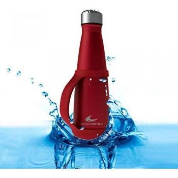 Daikoku. Botella agua de acero inoxidable con obsequio de práctica asa de silicona para transportar. Cantimplora agua – Libre de BPA – 630ml Botella reutilizable para niños, deporte, trabajo - Rojo