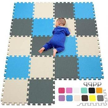 qqpp Alfombra Puzzle para Niños Bebe Infantil - Suelo de Goma EVA Suave. 18 Piezas