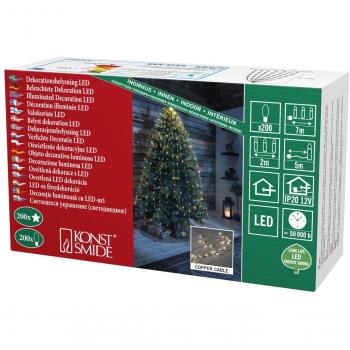 Cortina de Luces LED Estrella con 200 Diodos, 10 Cadenas de 20 LEDs, Plástico Natural, Interior (IP20), VDE Certificada