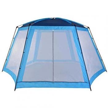 vidaXL Carpa para Piscinas Accesorios para Jardín Terraza Patio Exterior Aire Libre Piscina Spa Jacuzzi Protección Refugio Sombra 590x520x250cm Azul