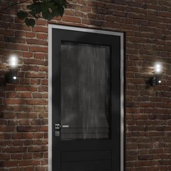 Apliques de exterior con sensor 2 uds acero inoxidable negro y plateado vidaXL