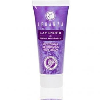 Crema suavizante y desodorante para pies con aceite esencial de lavanda búlgara, Leganza