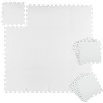 Esterilla de Goma EVA para Gimnasio - Alfombra Puzzle 24 Losas, 2,16m², Protege Daños y Ruido, Blanca