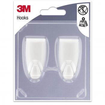 3M Ganci Permanenti Adesivi, Poliéster, Blanco, 12x9.3x2 cm