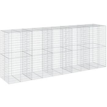 vidaXL Gabion Basket with Cover 500x100x200 cm Galvanised Iron