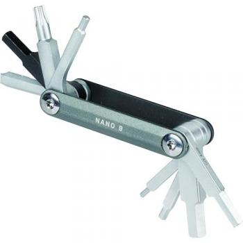 Llave multiherramientas Topeak Nano 9 funciones, 9 herramientas en una, compacta y ligera, fabricada en acero inoxidable, incluye destornilladores Phillips y planos, llaves hexagonales de diferentes tamaños, herramienta