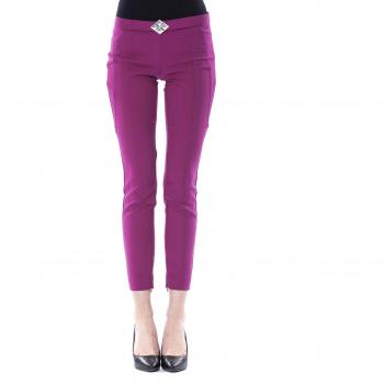 BYBLOS Skinny Zipped Closure Purple Polyester Jeans & Pant - IT40|S