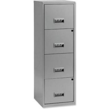 Filing Cabinet Steel Lockable 4 Drawers A4 Silver