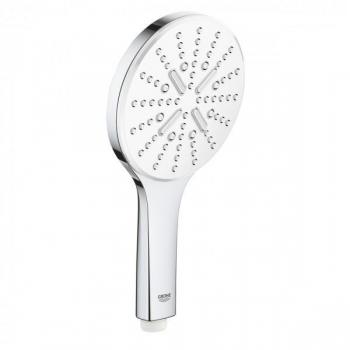 Ducha de Mano Grohe Rainshower SmartActive 130, 3 Chorros, EcoJoy, Blanco Lunar