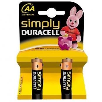 Pilas Duracell Simply AA 2 Unidades
