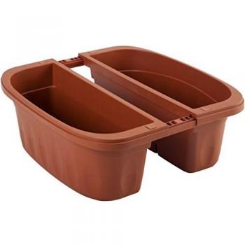 Balconeta Doble Klunia 40 cm Terracota con Agarraderas Ajustables