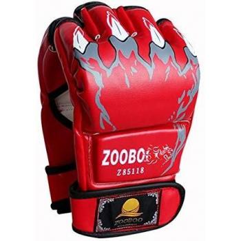 ZooBoo Guantes de Boxeo, Guantes de Artes Marciales Mixtas para Entrenamiento UFC, para Hombres y Mujeres, de Piel, más Acolchados, para Boxeo, Sparring, Muay Thai, Bolsa Pesada Rojo