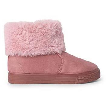 Botas de Niña con Cuello Vuelto de Pelo y Cremallera - Talla 32 Color Rosa