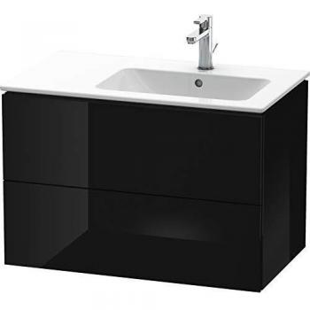 Mueble Bajo Lavabo Duravit L-Cube 82x48,1cm, 2 Cajones, Becken Derecho, Negro Brillante