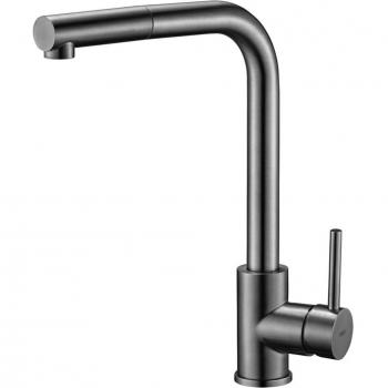 Grifo de cocina monomando con caño extraíble Malta Black Gun Metal