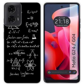 Funda de Silicona para Motorola Moto G04 / G24 con Diseño de Fórmulas y Dibujos