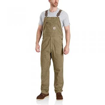 Carhartt Rugged Flex Rigby Bib Overall - Verde Marrón, Talla 44, con tejido resistente y flexible, diseño de tirantes, múltiples bolsillos para almacenamiento, ajuste cómodo y duradero