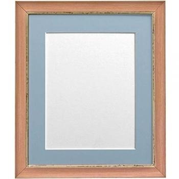 Frames By Post  Nordic - Marco para foto, color rosa con acabado envejecido, con paspartú gris azulado claro, 12 x 10 pulgadas, para lámina tamaño 9 x 7 pulgadas