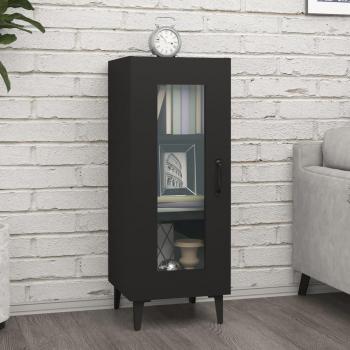 Aparador de madera contrachapada negro 34,5x34x90 cm - Mueble de Almacenaje de Salón, Armarios con Puertas, Cajón de Madera, Buffet para salón Moderno, Armario