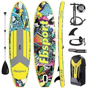 FBSPORT Tabla Sup Hinchable, Tabla de Stand Up Paddling, Tabla Paddle Surf Hinchable, Tabla de Sup, Tabla de Surf Kit con Remo de Aluminio+Bomba+Aleta Desprendible | Longitud: 320cm