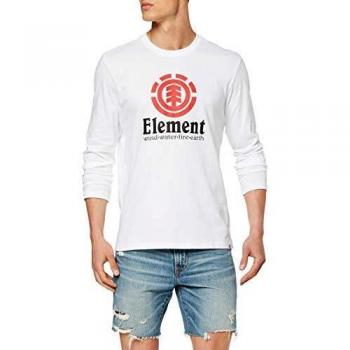Element Vertical LS Tops de Manga Larga, Hombre, Blanco