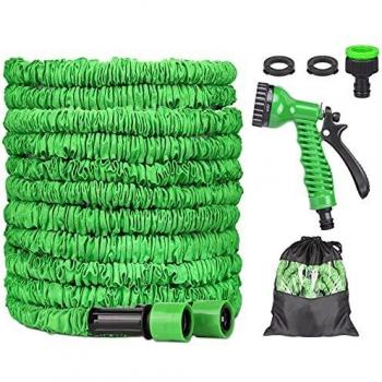 Manguera Jardín, Manguera Jardin Flexibles Extensible Antifugas, Manguera de Jardín 8 Tipos de Interruptores Pulverización para Riego de Plantas, Lavado de Autos, Ducha para Mascotas