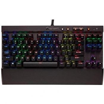 Corsair K65 LUX RGB Compact Mechanical Keyboard - USB Passthrough & Media Controls - Linear & Quiet - Cherry MX Red - RGB LED Backlit