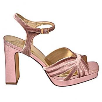 Sandalia fiesta tacón alto tiras MENBUR, color 97 nude, talla 38, material sintético