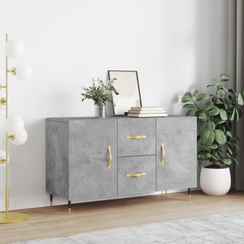 Aparador de madera de ingeniería 100x36x60 cm en color gris hormigón, mueble de almacenaje para salón, buffet, armario auxiliar y armario de almacenamiento