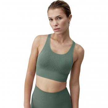 Top Deportivo Mujer Oriel Born Living Yoga Seamless Soporte Medio-Alto Verde Claro L