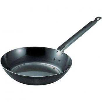 Sartén Comercial Endo Shoji de Hierro Negro con Placa Gruesa de 34 cm, Compatible IH, Fabricada en Japón (AHL20034)