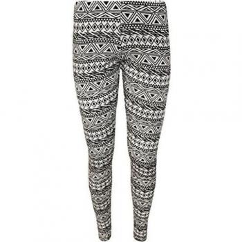 WearAll - Mujeres Tallas Grandes Elásticos Cintura Imprimir Largas Pantalones Leggings - Aazteca Pequeño - 48-50