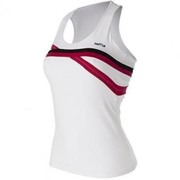 Naffta Paddle-Tennis - Camiseta de tirantes para mujer, color blanco / borgoña, talla S