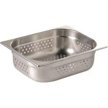 Bandeja Gastronorm Perforada de Acero Inoxidable 1/2 - 4 Litros, Profundidad 65 mm, Apta para Refrigerador, Congelador, Enfriador Rápido y H