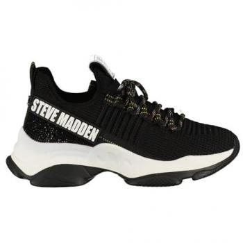 Zapatillas Steve Madden Maxilla-R-E para mujer, color negro, talla 37, con plataforma de 3 a 5 cm y cordones
